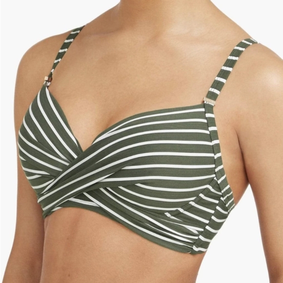 Sea Level Chamarel Cross Front Moulded Underwire D-DD Cup Bikini Top - Picture 3 of 10